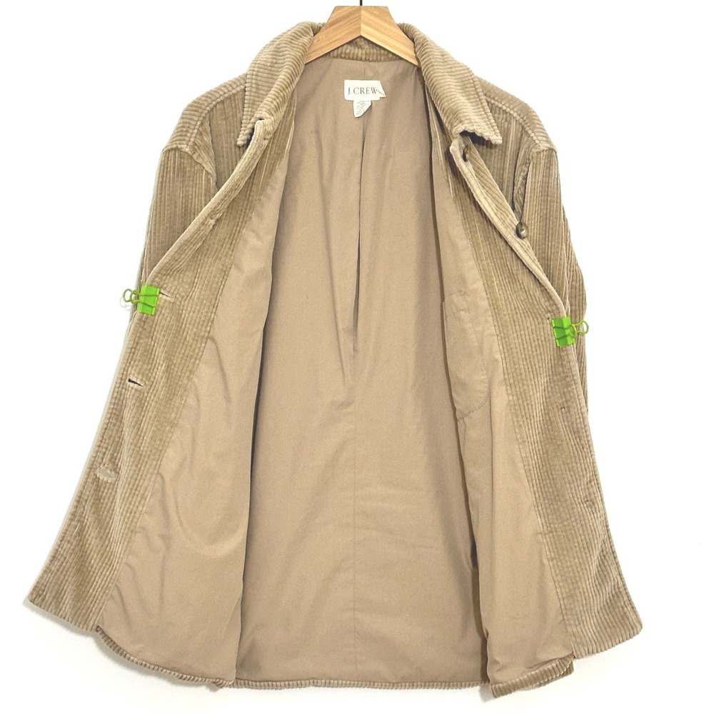 VTG J Crew Women Jacket S Tan Wide Wale Corduroy Barn Chore Coat Western Utility - Picture 5 of 10